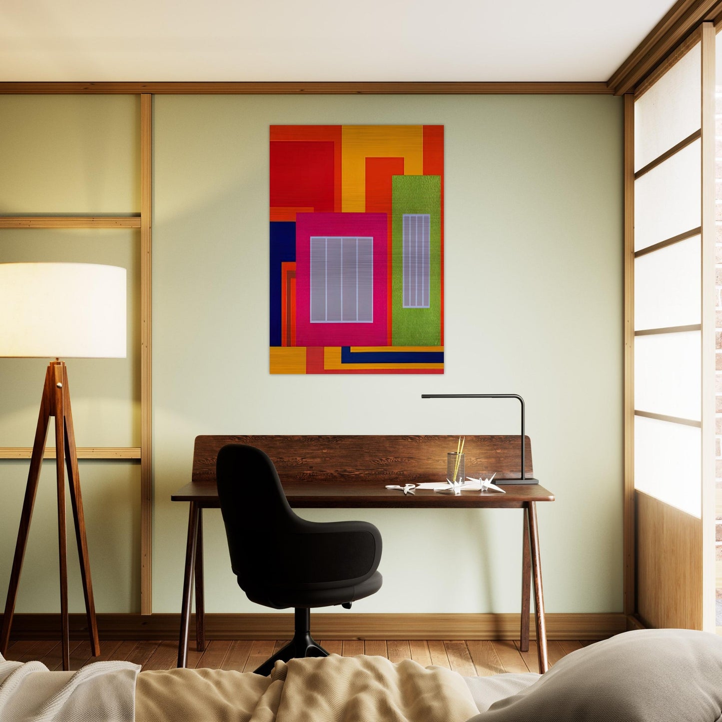 Joy Pop - 1998 - Peter Halley Brushed Aluminum Print - 70x100 cm / 28x40 inches | Peter Halley Aluminum Print | Peter Halley Prints