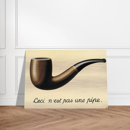 THE TREACHERY OF IMAGES THIS IS NOT A PIPE 1948 - Rene Magritte Brushed Aluminum Print - 70x100 cm / 28x40 inches | Rene Magritte Aluminum Print | Rene Magritte Prints