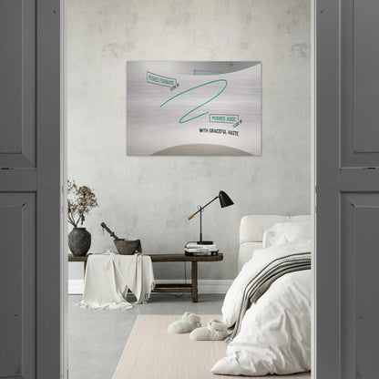 Pushed Forward... - 2009 - Lawrence Weiner Brushed Aluminum Print - 70x100 cm / 28x40 inches | Lawrence Weiner Aluminum Print | Lawrence Weiner Prints