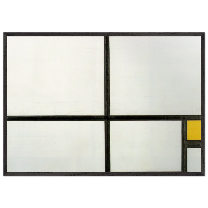Composition with yellow patch - Piet Mondrian 70x100 cm / 28x40 inches Framed Art Print – Black Wooden Frame