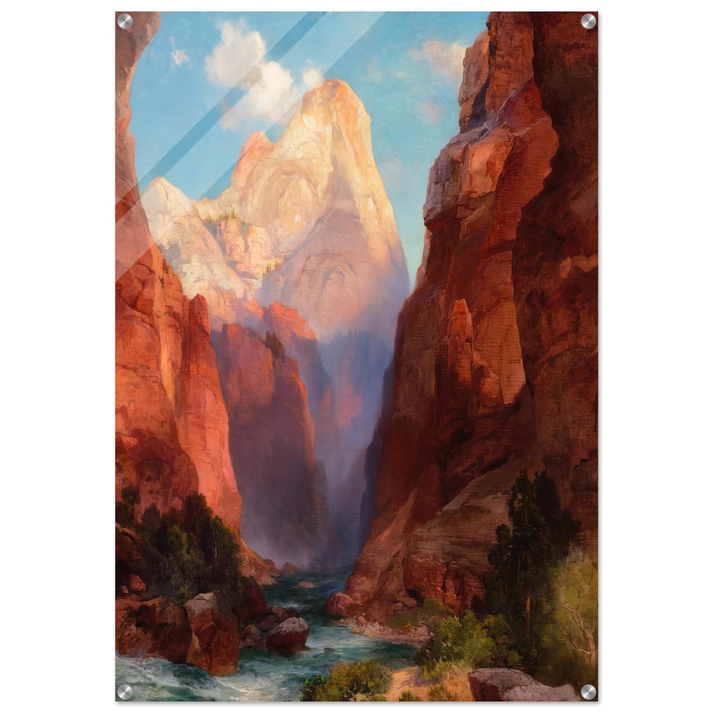 The Rio Virgin Southern Utah - Thomas Moran Acrylic Print - 70x100 cm / 28x40″ inches