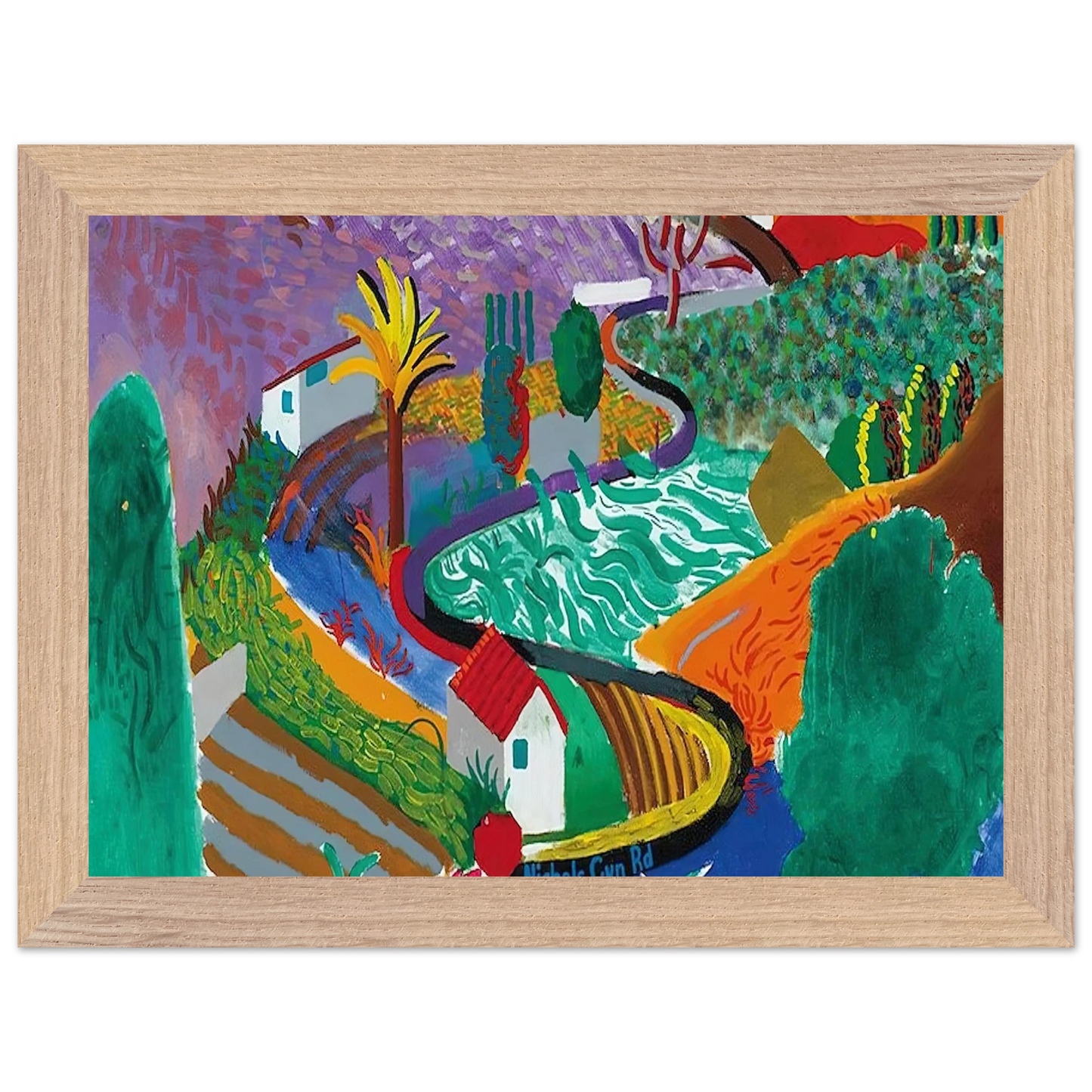 David Hockney - David Hockney Wall art - 15x20 cm / 6x8 inches - Premium Wooden Framed Poster With Fine Art Paper-canvas - Wood frame