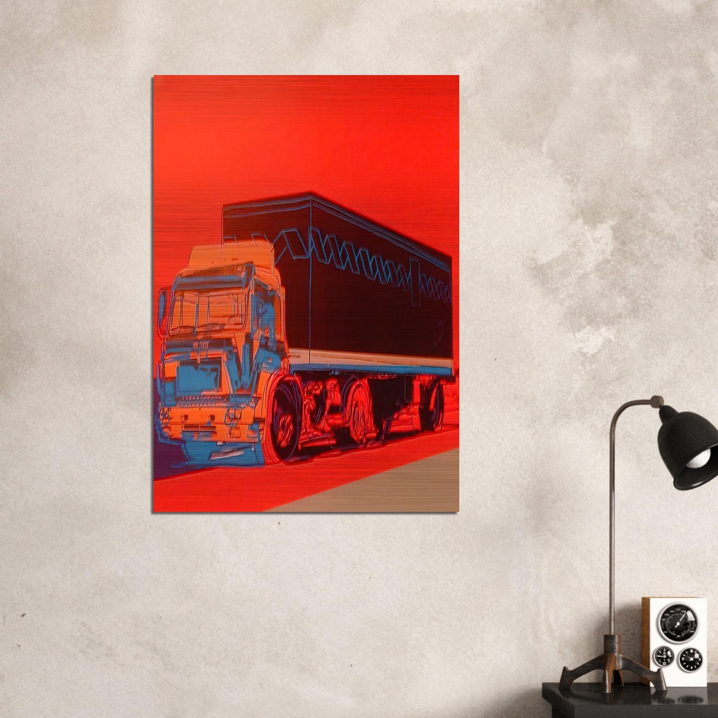 Truck Announcement - Andy Warhol Brushed Aluminum Print - 70x100 cm / 28x40 inches | Andy Warhol Aluminum Print | Andy Warhol Prints