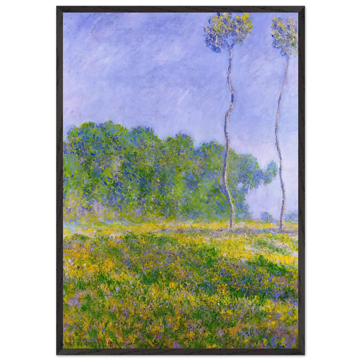 Spring Landscape - claude monet 70x100 cm / 28x40 inches Framed Art Print – Black Wooden Frame