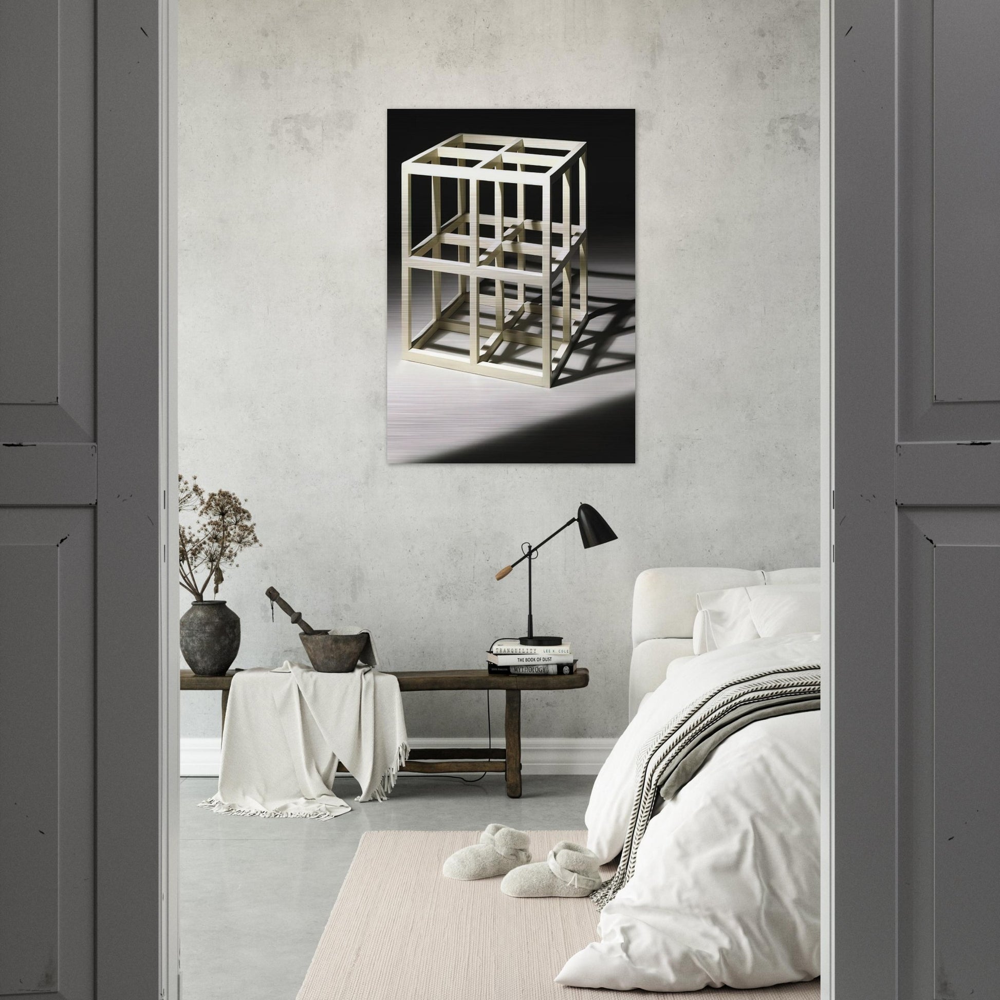 8 Part Cube - Sol LeWitt Brushed Aluminum Print - 70x100 cm / 28x40 inches | Sol LeWitt Aluminum Print | Sol LeWitt Prints