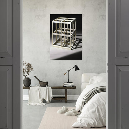 8 Part Cube - Sol LeWitt Brushed Aluminum Print - 70x100 cm / 28x40 inches | Sol LeWitt Aluminum Print | Sol LeWitt Prints