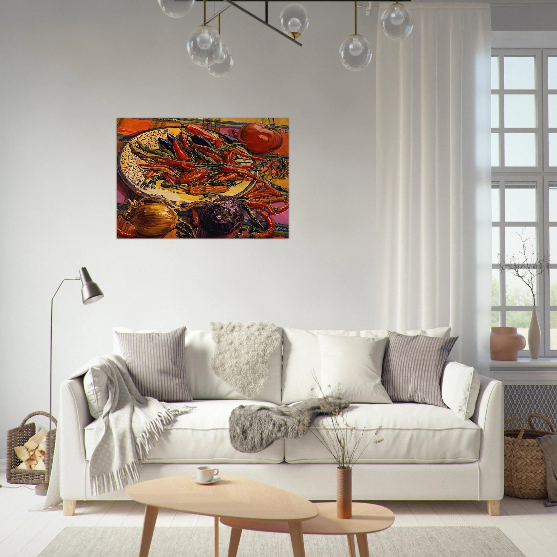 CHILI PEPPERS 2005 - Janet Fish Brushed Aluminum Print - 70x100 cm / 28x40 inches | Janet Fish Aluminum Print | Janet Fish Prints