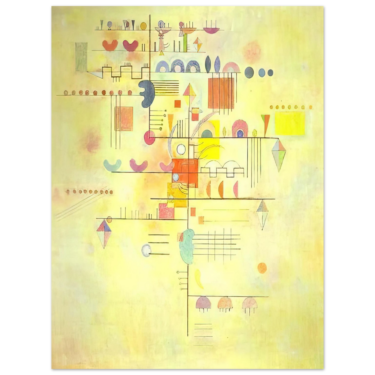 Wassily Kandinsky - GENTLE ACCENT 1934  75x100 cm / 30x40inches Fine Art Poster