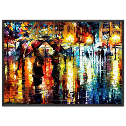 Leonid Afremov N5 - Leonid Afremov 70x100 cm / 28x40 inches Framed Art Print – Black Wooden Frame