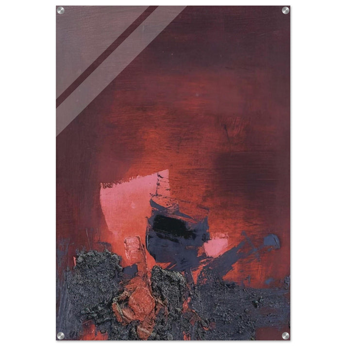 SIN T TULO ABSTRACCI N EN ROSO Y NEGRO - Luis Feito Acrylic Print - 70x100 cm / 28x40″ inches | Luis Feito Wall Art | Luis Feito Prints