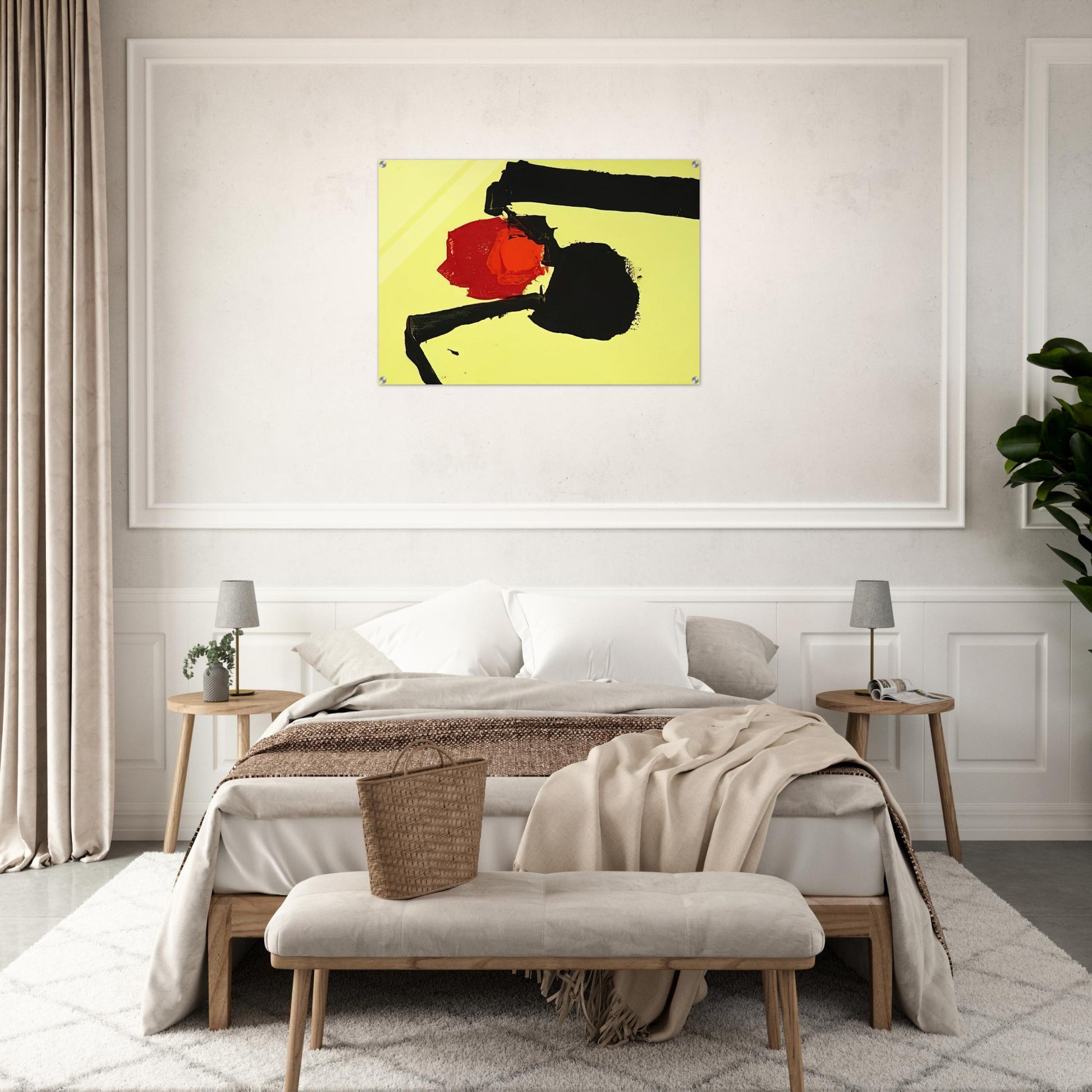 UNTITLED ABSTRACT IN YELLOW BLACK AND RED 1967 - Luis Feito Acrylic Print - 70x100 cm / 28x40″ inches