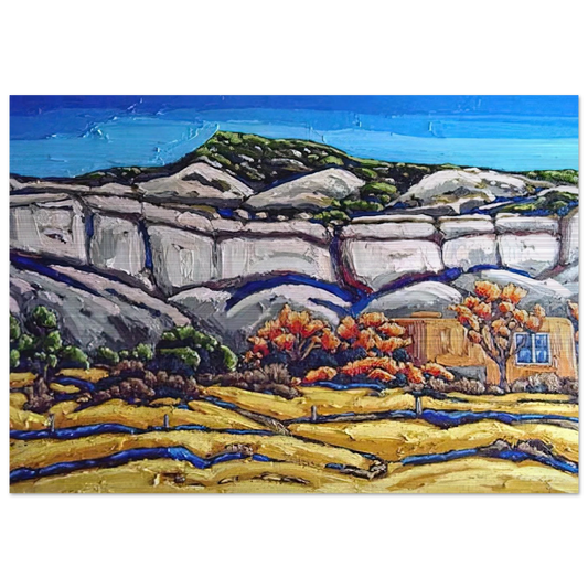 Ghost Ranch Painting - Georgia O'Keeffe Brushed Aluminum Print - 70x100 cm / 28x40 inches | Georgia O'Keeffe Aluminum Print | Georgia O'Keeffe Prints