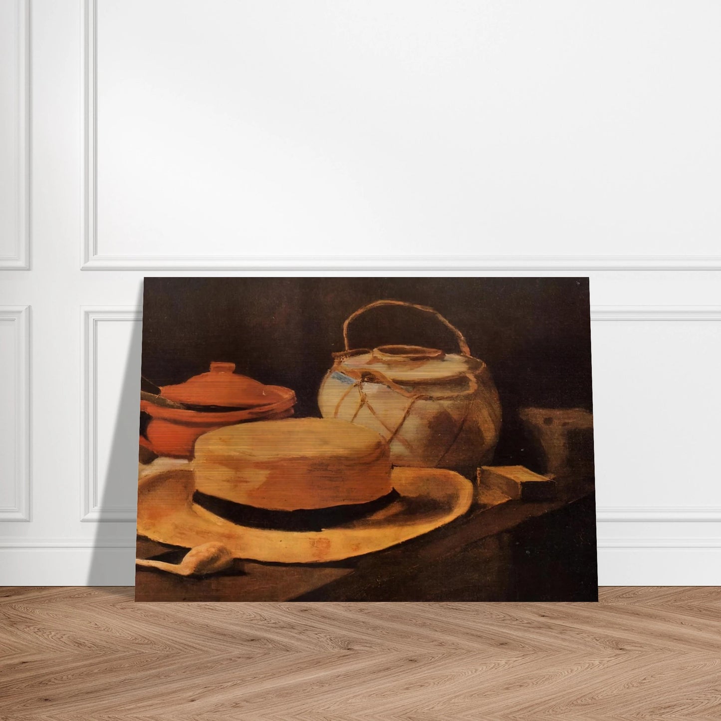 Still Life with Yellow Hat - Vincent van Gogh Brushed Aluminum Print - 70x100 cm / 28x40 inches | Vincent van Gogh Aluminum Print | Vincent van Gogh Prints