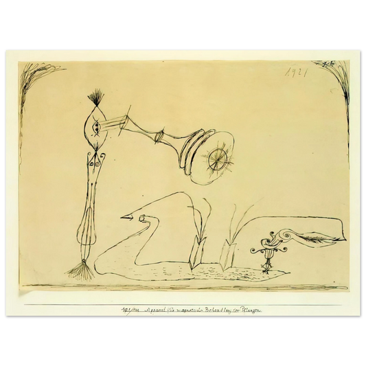 Paul Klee - APPARATUS FOR THE MAGNETIC TREATMENT OF PLANTS 1908  75x100 cm / 30x40inches Fine Art Poster
