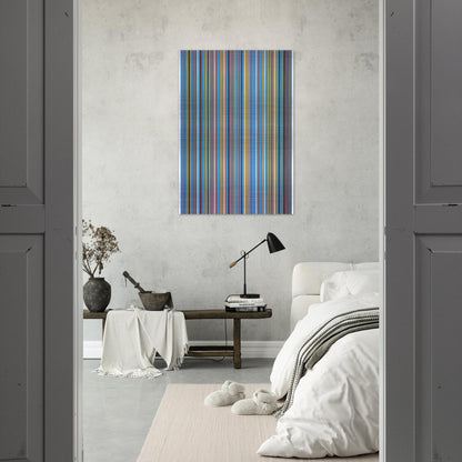 BIG BLUE 1982 - Bridget Riley Brushed Aluminum Print - 70x100 cm / 28x40 inches | Bridget Riley Aluminum Print | Bridget Riley Prints