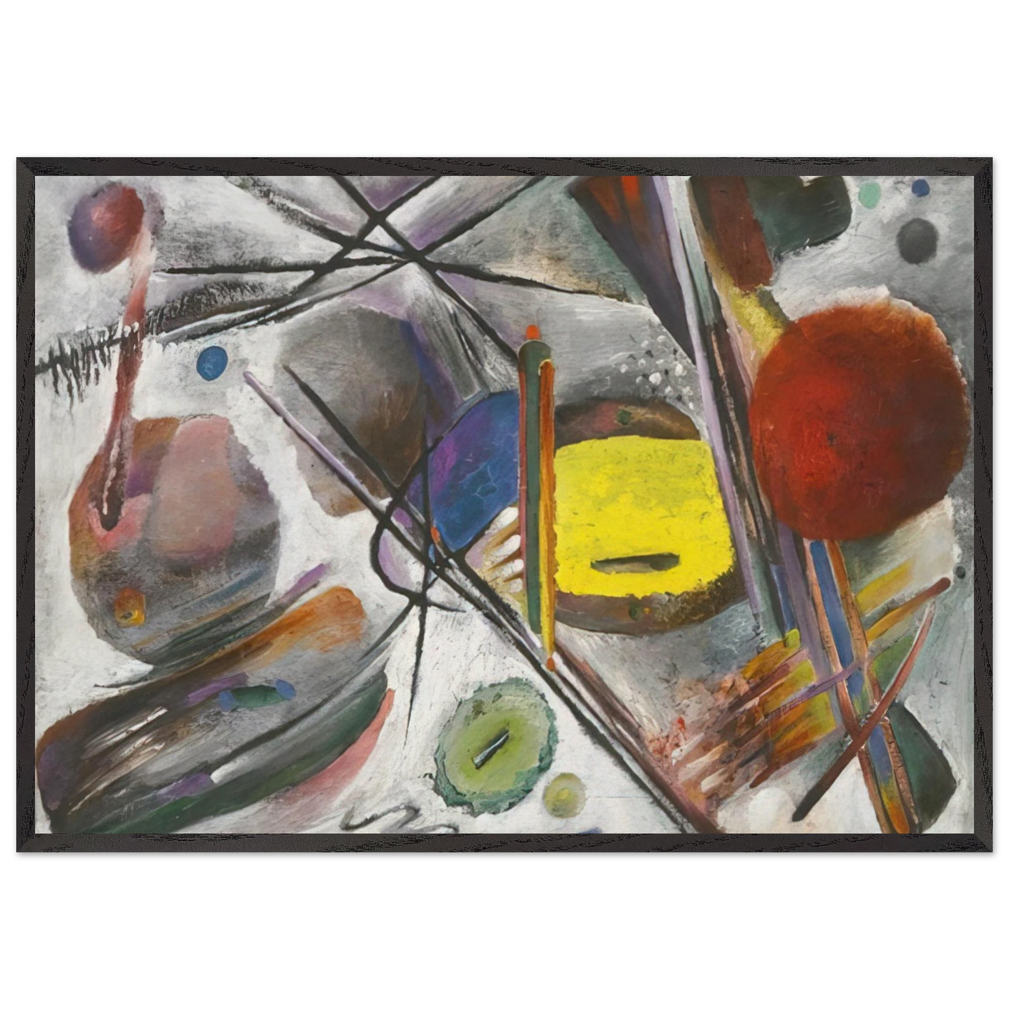 UNTITLED 1919 - Rudolf Bauer 70x100 cm / 28x40 inches Framed Art Print – Black Wooden Frame