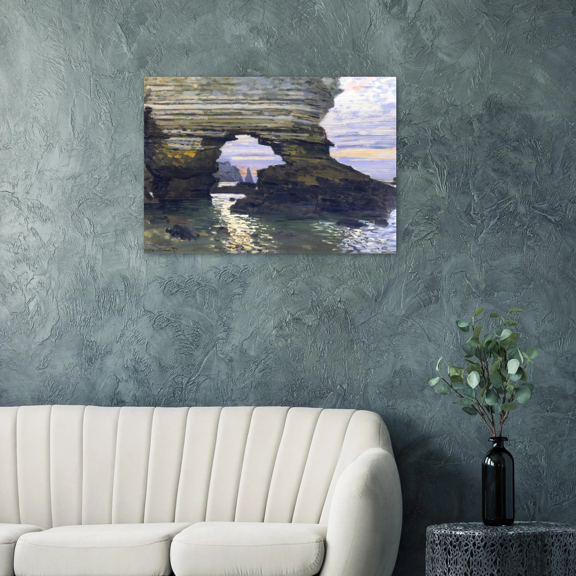 Port d `Amount Etretat - claude monet Brushed Aluminum Print - 70x100 cm / 28x40 inches | claude monet Aluminum Print | claude monet Prints