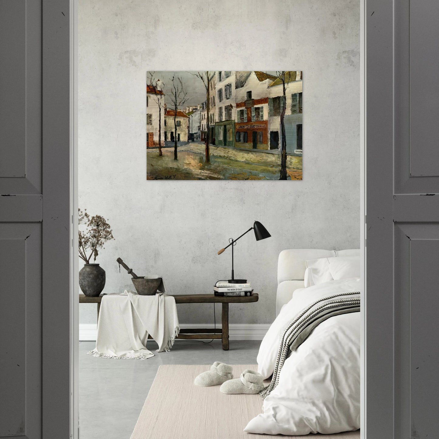 SQUARE TERTRE ON MONTMARTRE 2 - Maurice Utrillo Brushed Aluminum Print - 70x100 cm / 28x40 inches | Maurice Utrillo Aluminum Print | Maurice Utrillo Prints