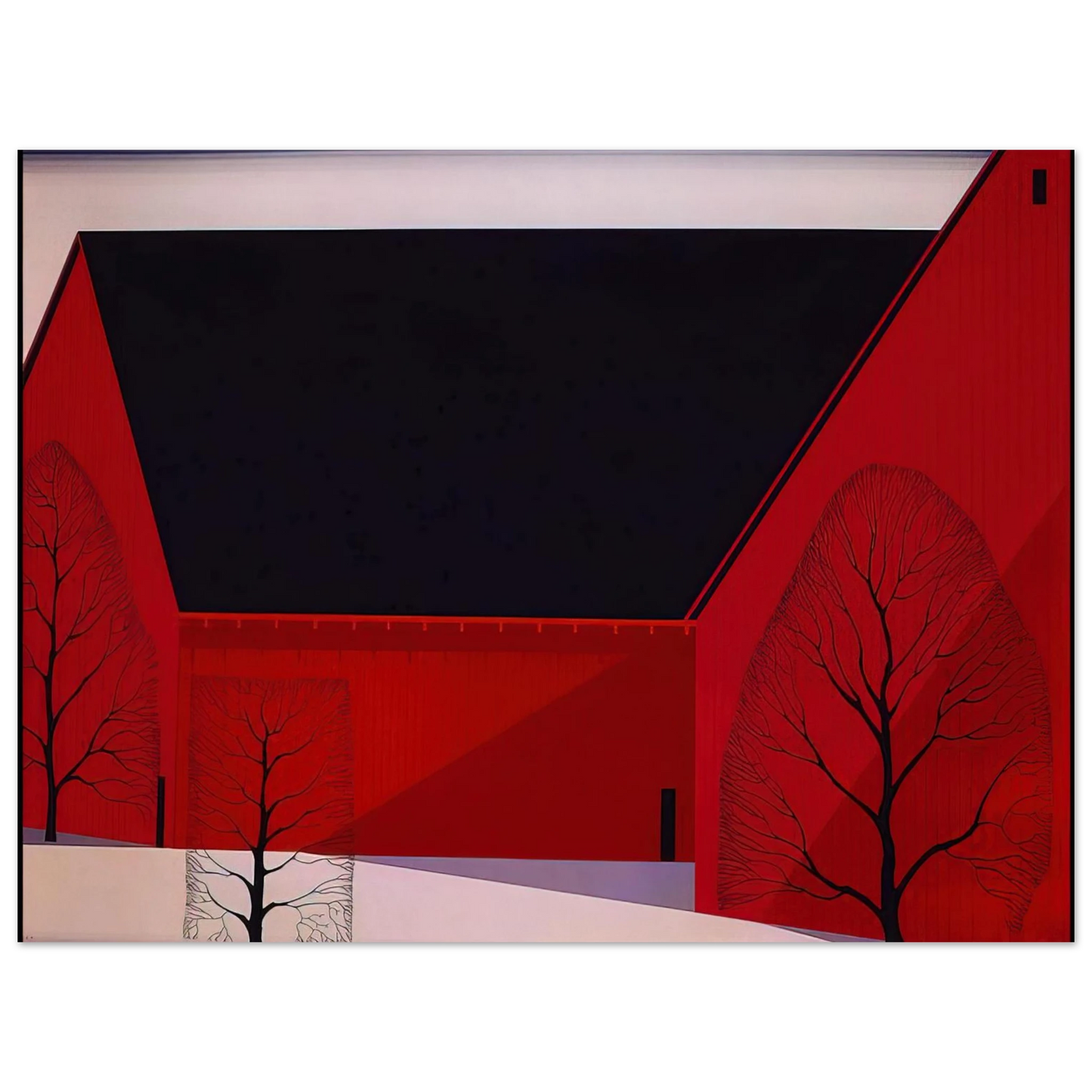 Eyvind Earle - Western Barns  75x100 cm / 30x40inches Fine Art Poster
