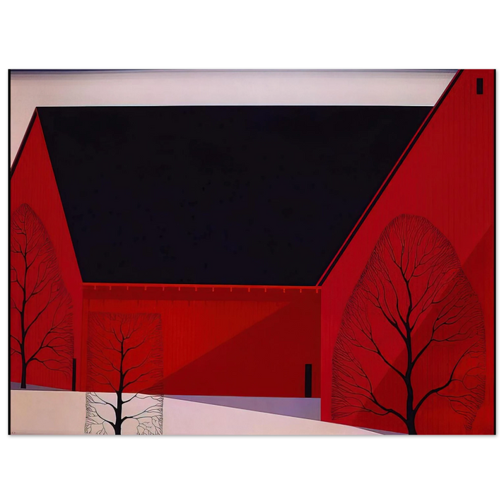 Eyvind Earle - Western Barns  75x100 cm / 30x40inches Fine Art Poster