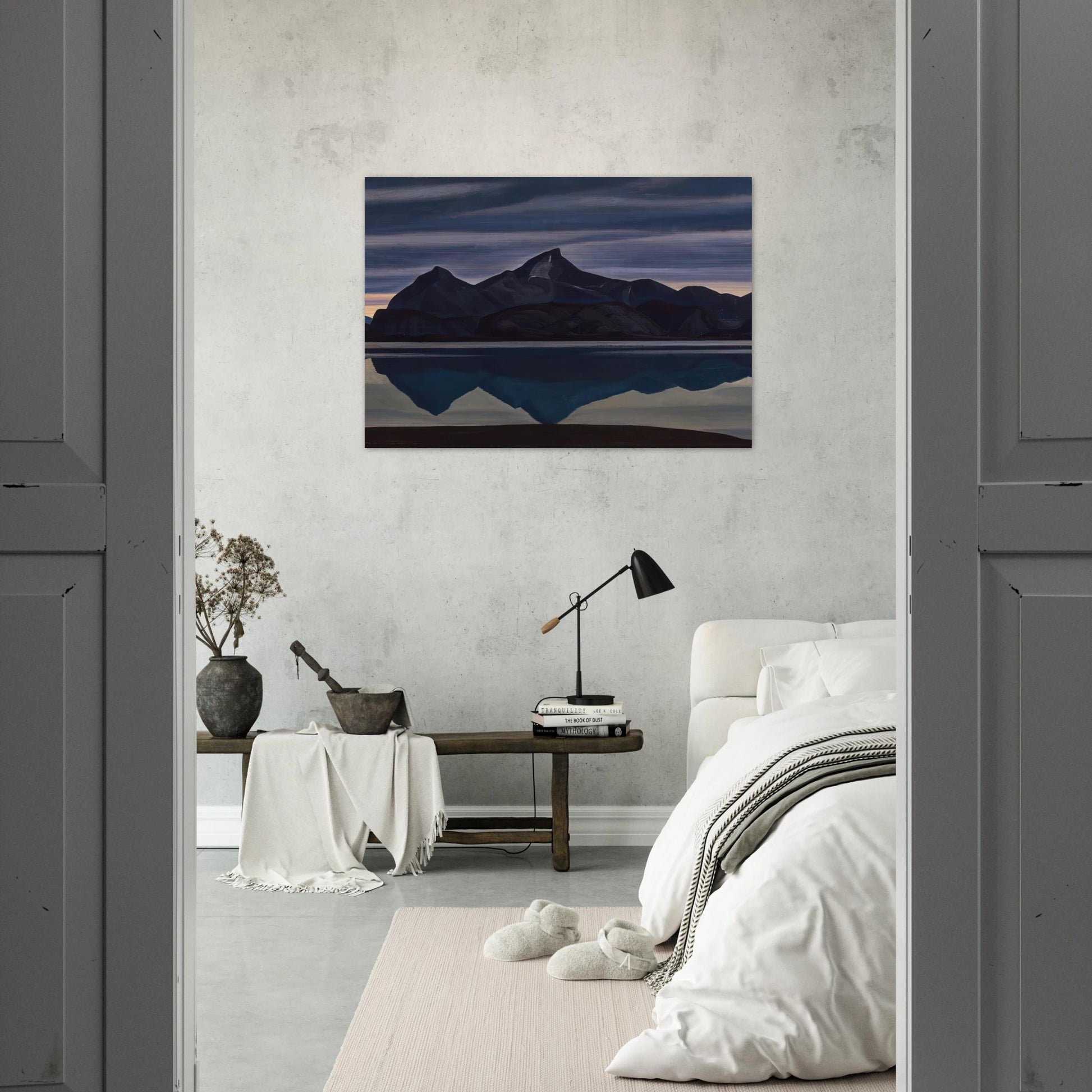 Mirrored Mountain, South Greenland - Rockwell Kent Brushed Aluminum Print - 70x100 cm / 28x40 inches | Rockwell Kent Aluminum Print | Rockwell Kent Prints