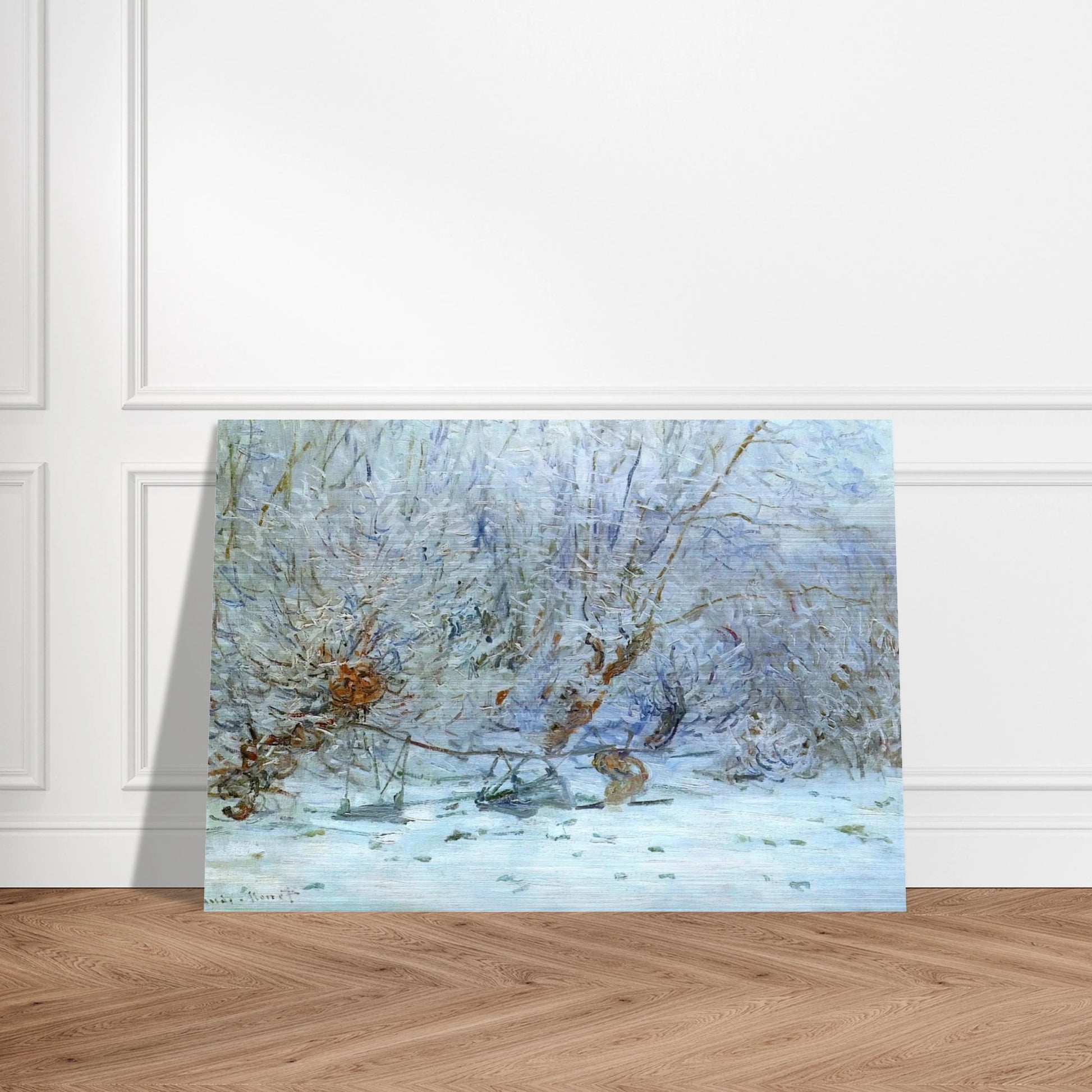 The Frost - claude monet Brushed Aluminum Print - 70x100 cm / 28x40 inches | claude monet Aluminum Print | claude monet Prints