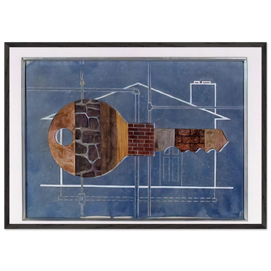 House Key - 1956 - Clarence Holbrook Carter 70x100 cm / 28x40 inches Framed Art Print – Black Wooden Frame