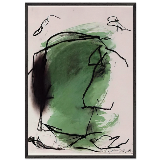 G-1 - 1985 - Emil Schumacher 70x100 cm / 28x40 inches Framed Art Print – Black Wooden Frame