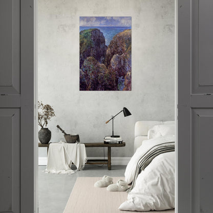 Group of Rocks at Port-Goulphar - claude monet Brushed Aluminum Print - 70x100 cm / 28x40 inches | claude monet Aluminum Print | claude monet Prints