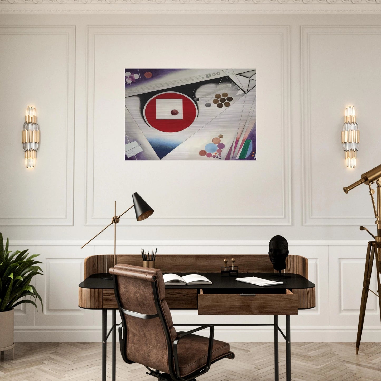 THIRD SYMPHONY IN 3 MOVEMENTS 1930 - Rudolf Bauer Brushed Aluminum Print - 70x100 cm / 28x40 inches | Rudolf Bauer Aluminum Print | Rudolf Bauer Prints