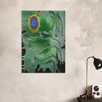 Green Sea Moon - 2006 - John Hoyland Brushed Aluminum Print - 70x100 cm / 28x40 inches | John Hoyland Aluminum Print | John Hoyland Prints