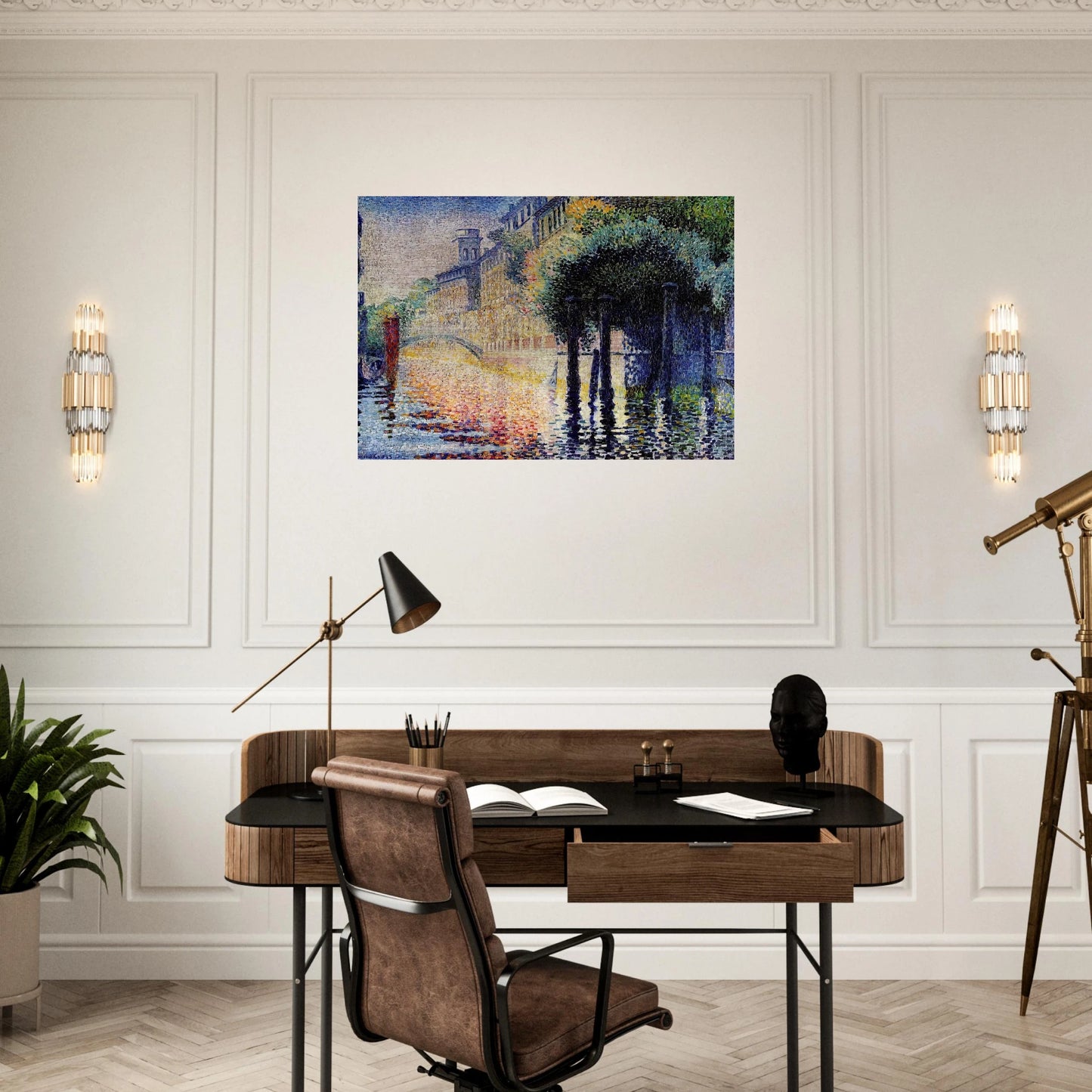 Rio San Trovaso, Venice - Henri-Edmond Cross Brushed Aluminum Print - 70x100 cm / 28x40 inches | Henri-Edmond Cross Aluminum Print | Henri-Edmond Cross Prints
