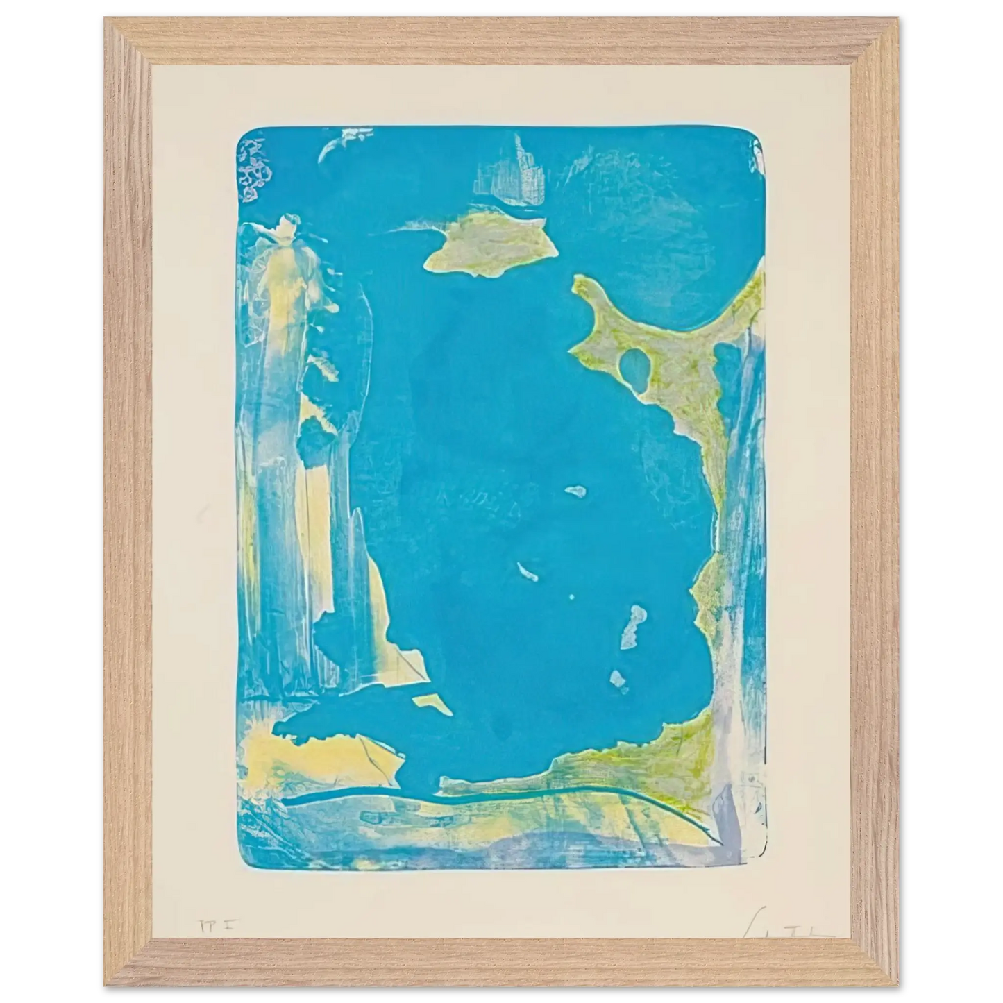 Helen Frankenthaler - Reflections IV - 1995 Wall art - 30x45 cm / 12x18 Inches - Premium Wooden Framed Poster With Fine Art Paper - Wood frame