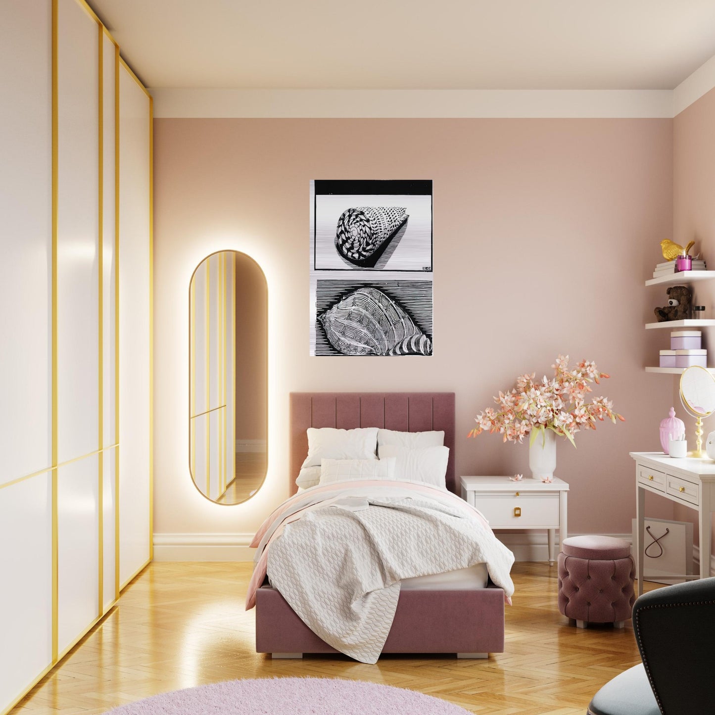 SEA SHELLS - MC Escher Brushed Aluminum Print - 70x100 cm / 28x40 inches | MC Escher Aluminum Print | MC Escher Prints