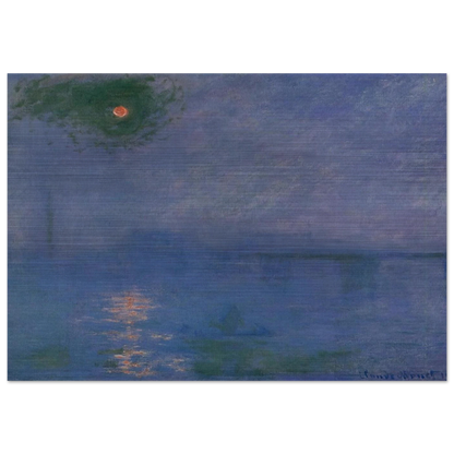 Charing Cross Bridge, Fog on the Themes - claude monet Brushed Aluminum Print - 70x100 cm / 28x40 inches | claude monet Aluminum Print | claude monet Prints