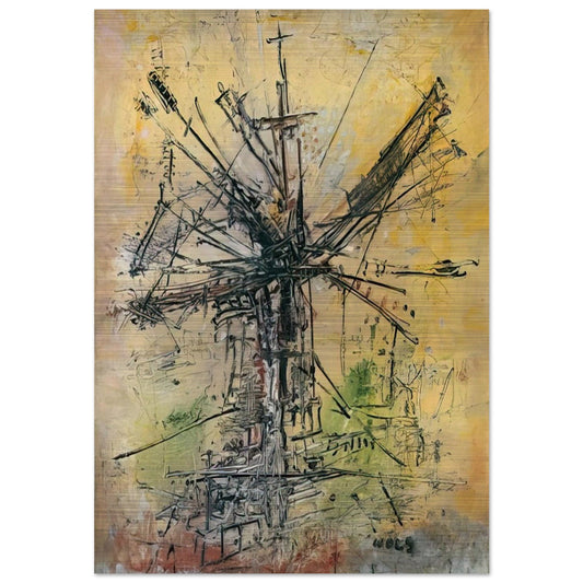 The Windmill - 1951 - Wols Brushed Aluminum Print - 70x100 cm / 28x40 inches | Wols Aluminum Print | Wols Prints