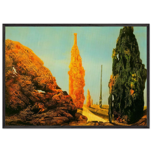 Lone Tree and United Trees - Max Ernst 70x100 cm / 28x40 inches Framed Art Print – Black Wooden Frame