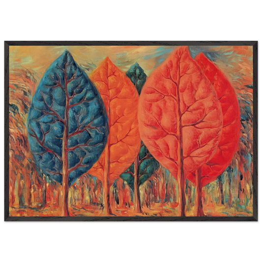 THE FIRE 1943 - Rene Magritte 70x100 cm / 28x40 inches Framed Art Print – Black Wooden Frame