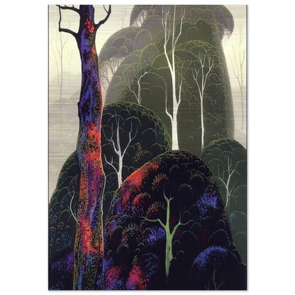 Early Autumn - Eyvind Earle Brushed Aluminum Print - 70x100 cm / 28x40 inches | Eyvind Earle Aluminum Print | Eyvind Earle Prints
