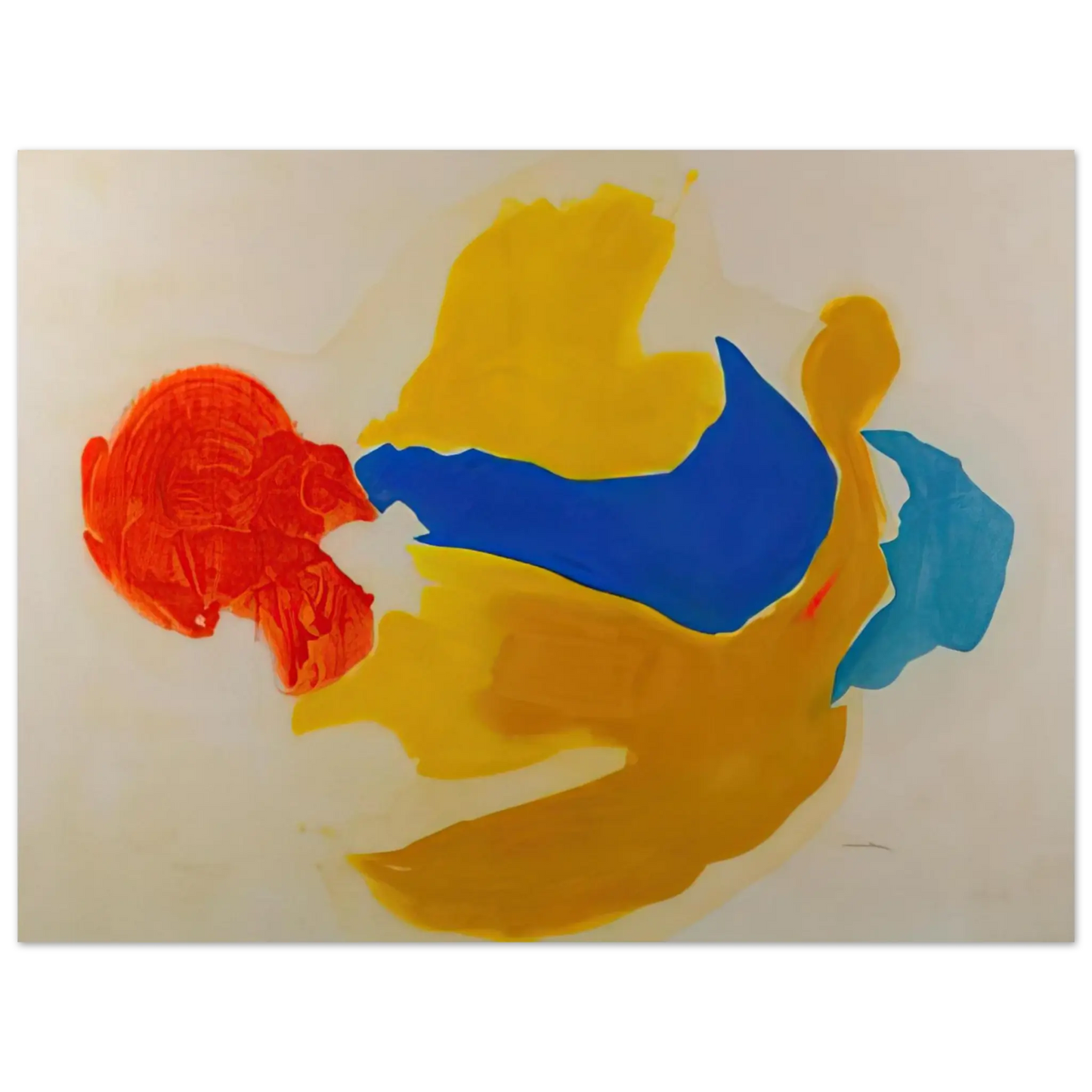 Helen Frankenthaler - Blue Jay - 1963  United States Wall art - A3 (29.7 x 42  cm) - Premium Wooden Framed Poster With Fine Art Paper - Black frame