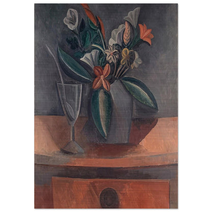 Flowers in a Grey Jar - 1908 - Pablo Picasso Brushed Aluminum Print - 70x100 cm / 28x40 inches | Pablo Picasso Aluminum Print | Pablo Picasso Prints