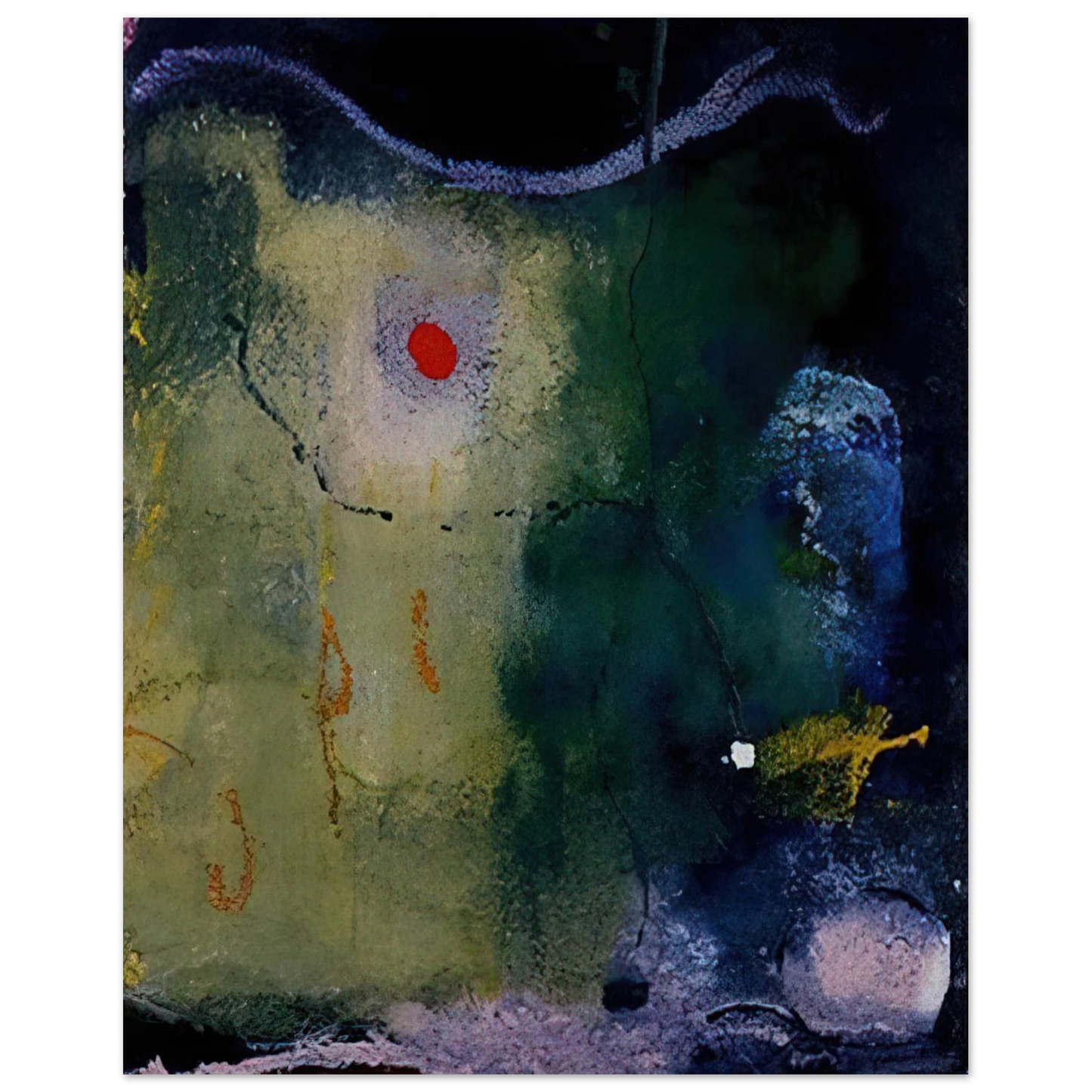 Helen Frankenthaler - The Other Side of the Moon - 1995 Wall art - 27x35 cm / 11x14 inches - Premium Wooden Framed Poster With Fine Art Paper-canvas - Black frame
