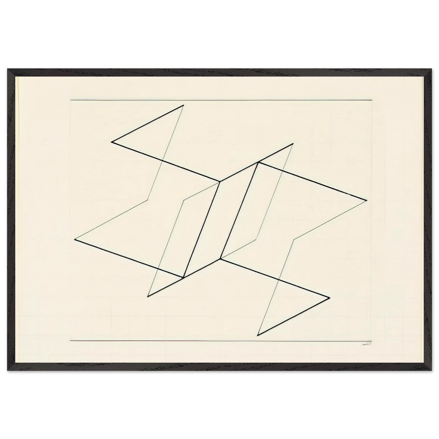 STRUCTURAL CONSTELLATION 1955 - Josef Albers 70x100 cm / 28x40 inches Framed Art Print – Black Wooden Frame