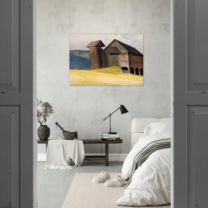 Barn and Silo, Vermont - Edward Hopper Brushed Aluminum Print - 70x100 cm / 28x40 inches | Edward Hopper Aluminum Print | Edward Hopper Prints
