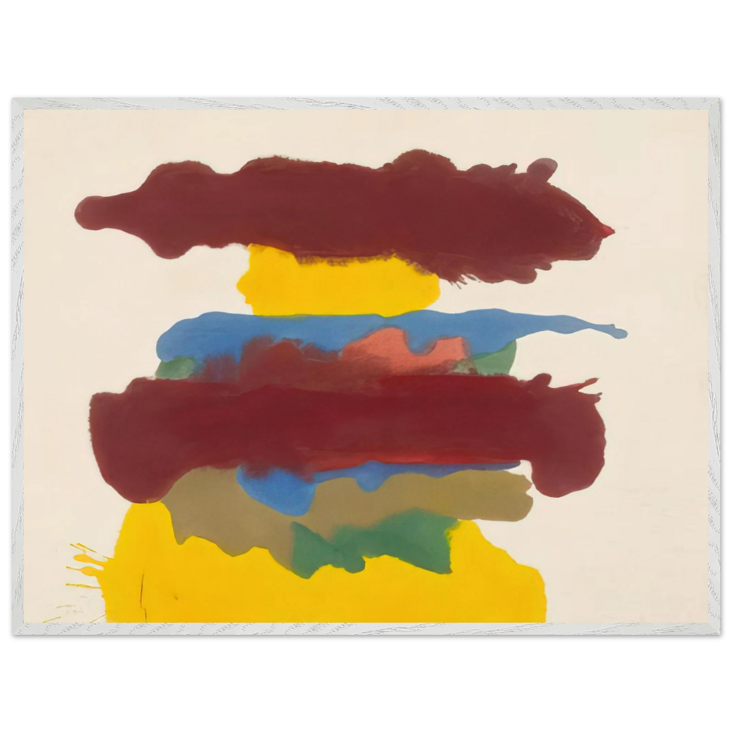 Helen Frankenthaler - Weather Change - 1963 Wall art - 28x43  cm / XL (11x17 inches) - Premium Wooden Framed Poster With Fine Art Paper-canvas - Wood frame