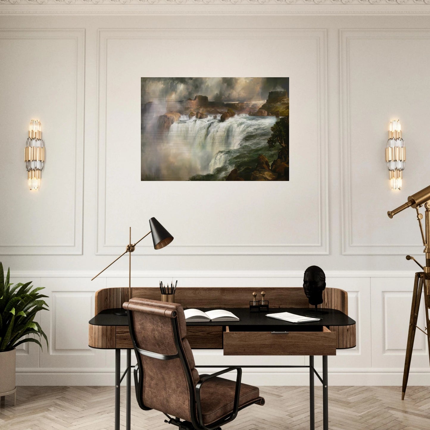 Shenandoah River - Thomas Moran Brushed Aluminum Print - 70x100 cm / 28x40 inches | Thomas Moran Aluminum Print | Thomas Moran Prints