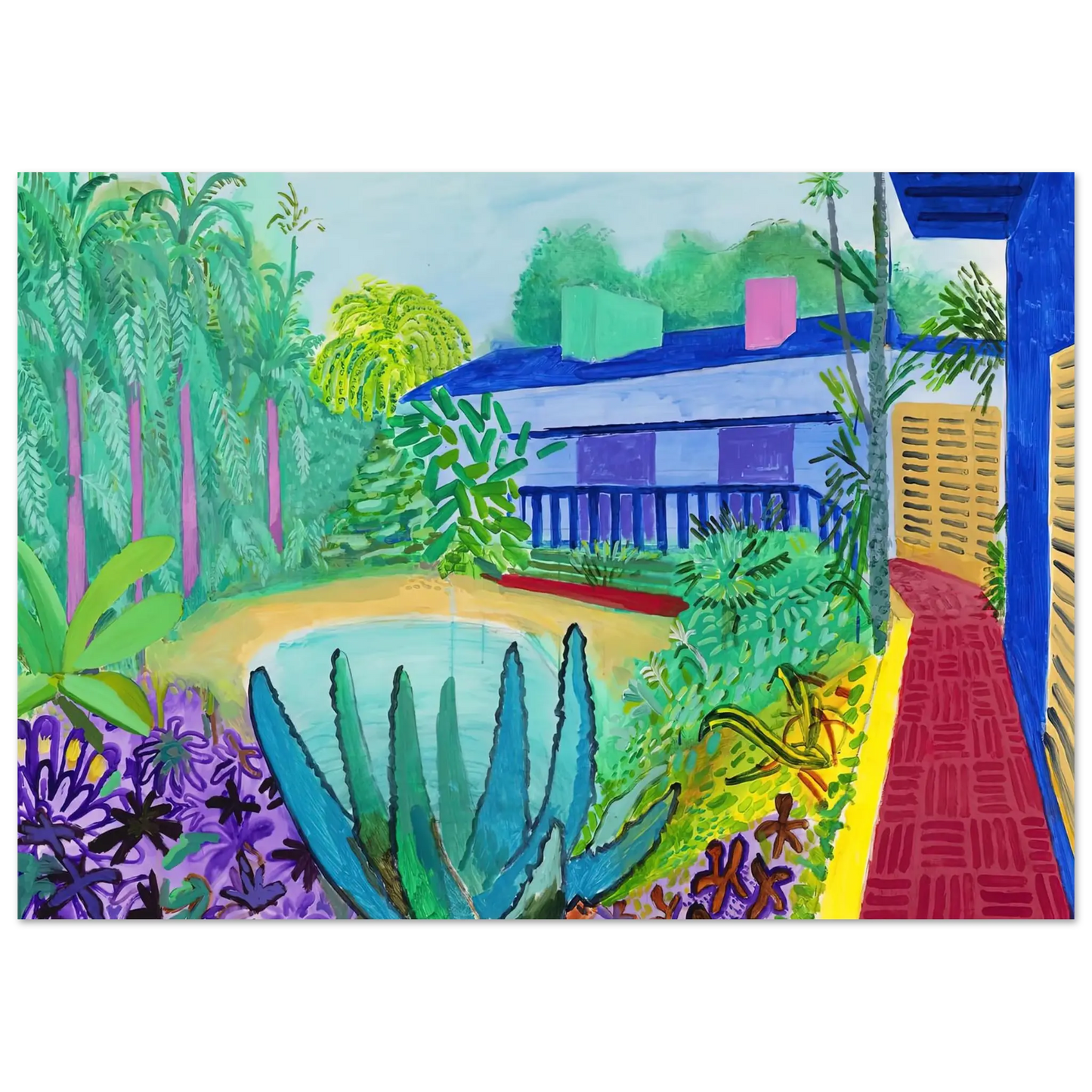 David Hockney - David Hockney Wall art - 15x20 cm / 6x8 Inches - Premium Wooden Framed Poster With Fine Art Paper - Wood frame
