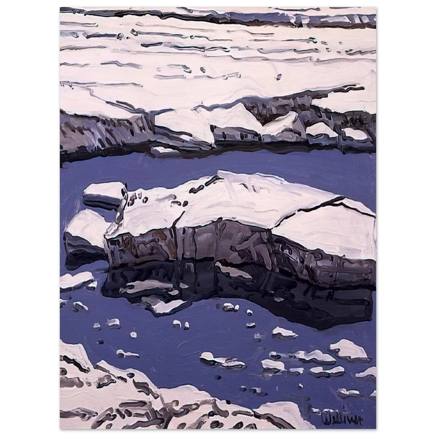 Neil Welliver - Study for Ice Flow, Allagash - 1996  75x100 cm / 30x40inches Fine Art Poster