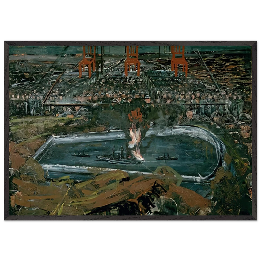OPERATION SEA LION 1975 - Anselm Kiefer 70x100 cm / 28x40 inches Framed Art Print – Black Wooden Frame
