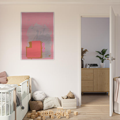 Red Black on Pink - 1971 - John Hoyland Brushed Aluminum Print - 70x100 cm / 28x40 inches | John Hoyland Aluminum Print | John Hoyland Prints